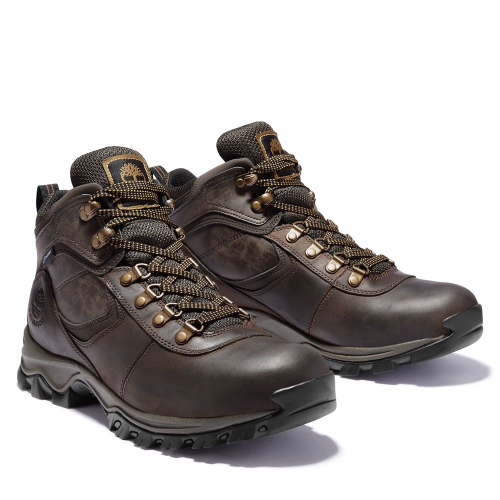 Botas de Caminhada Masculino - Timberland Mt. Maddsen Mid Impermeavel - EDAYL7513 - Marrom Escuro